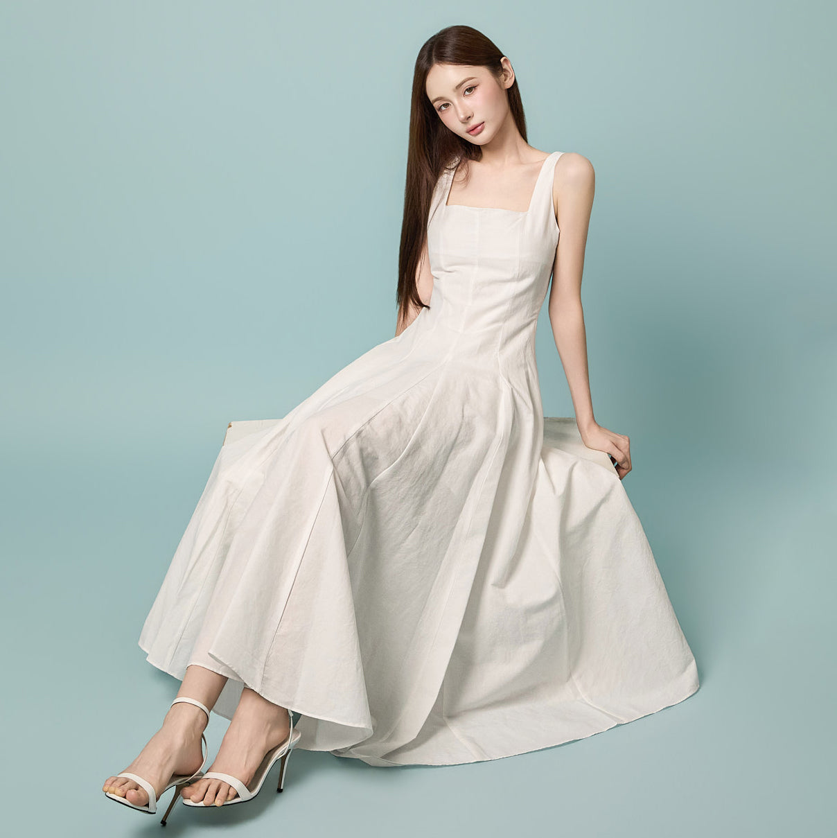 D5630 リネンフレアドレス