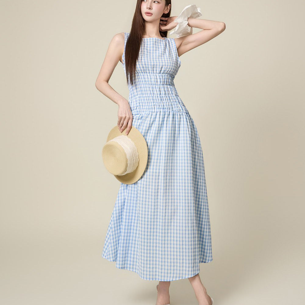 D5635 Check Smock Dress