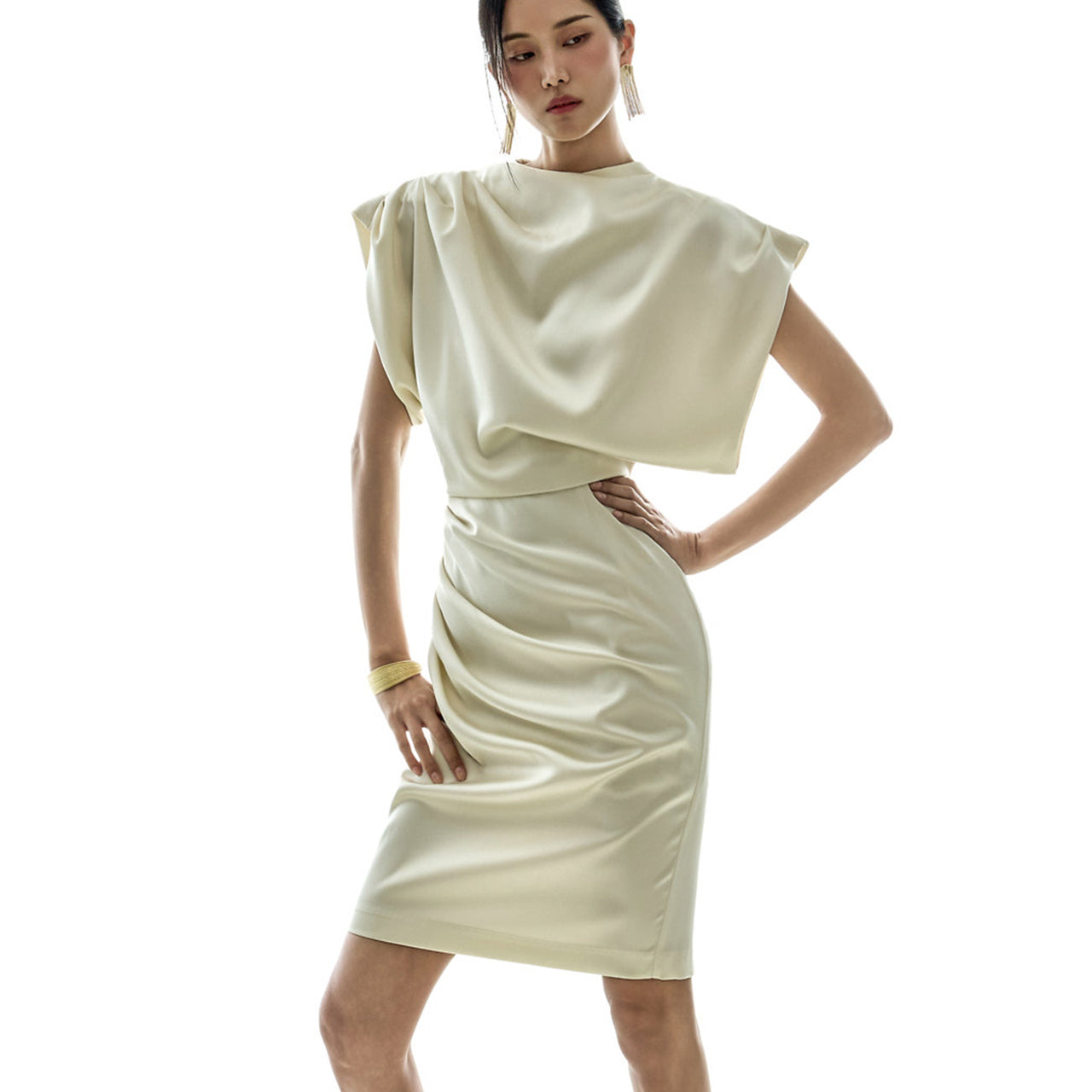 D9570 Drape Mini Dress