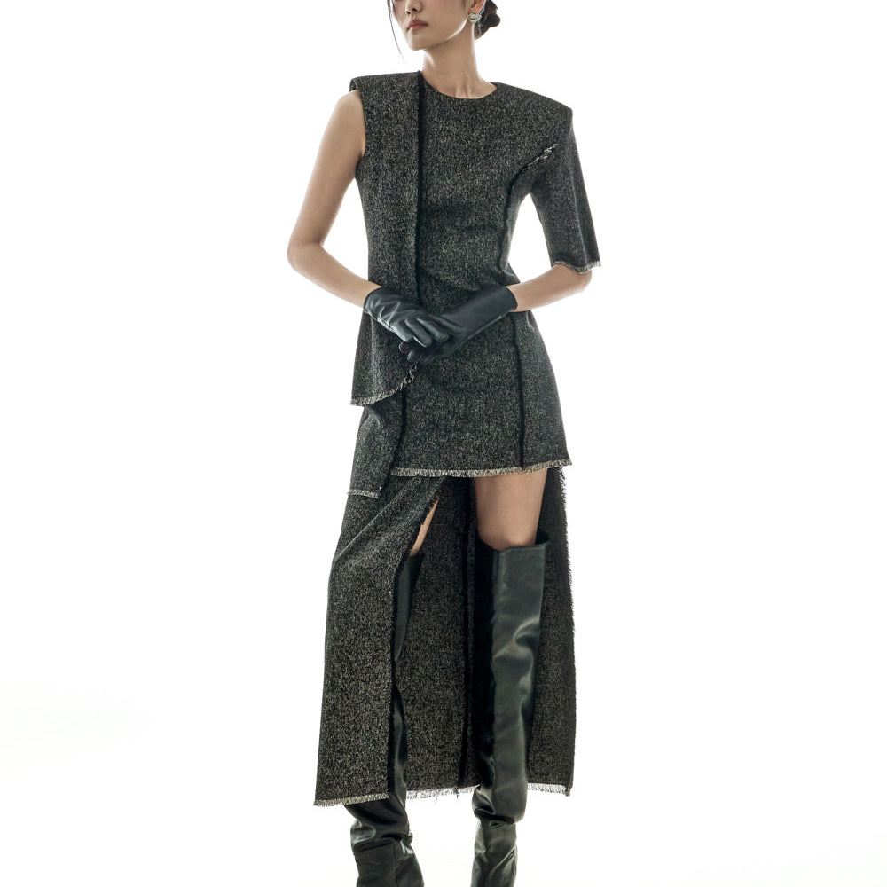 D9577 Fringe Mini Dress