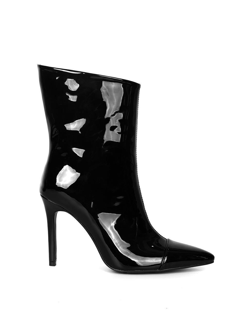 DTAR-004 Patent Leather Heeled Ankle Boots