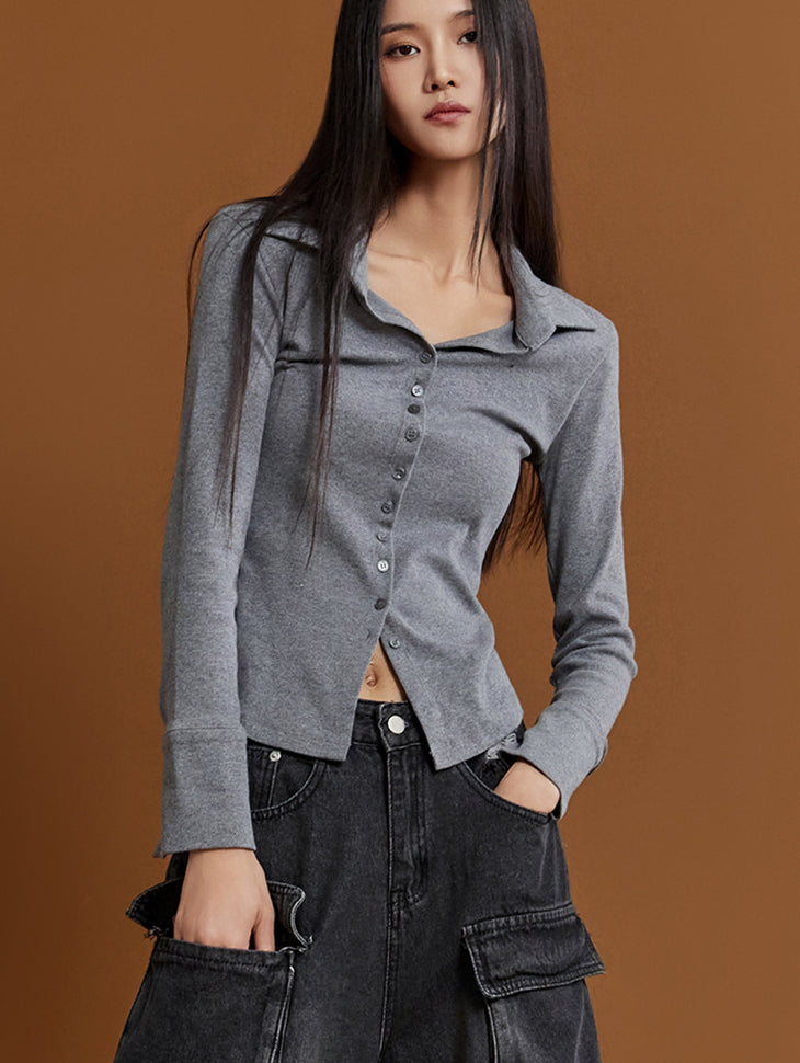 E3260 Button Shoulder Pad Top