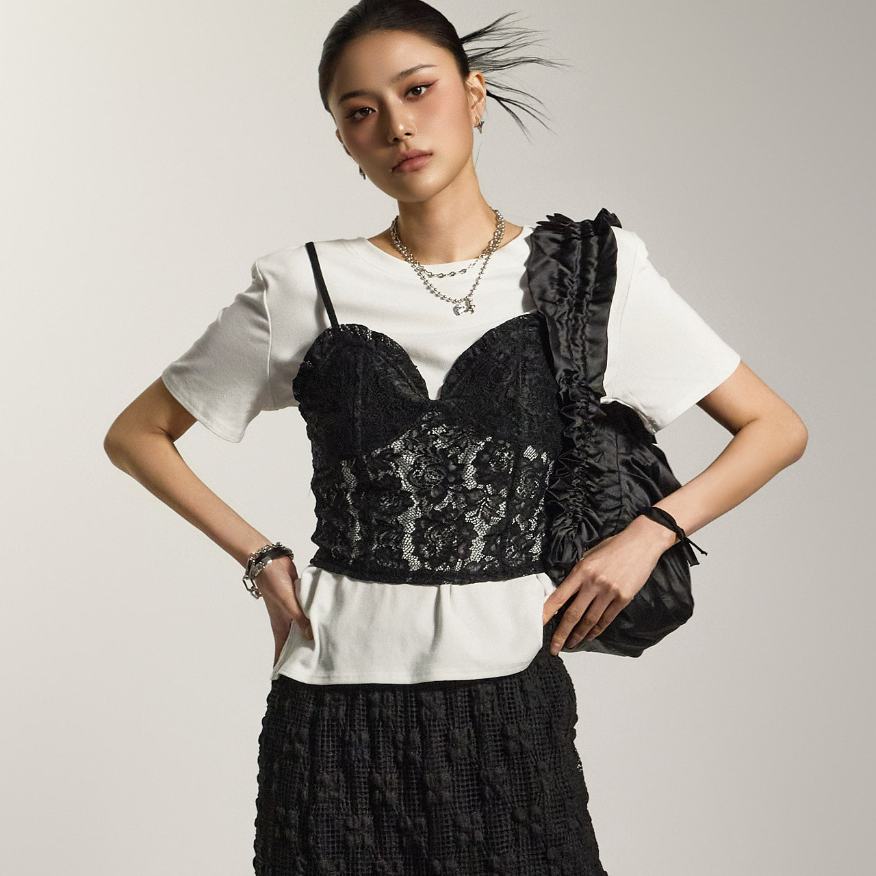 E3799 T-Shirt with Bustier