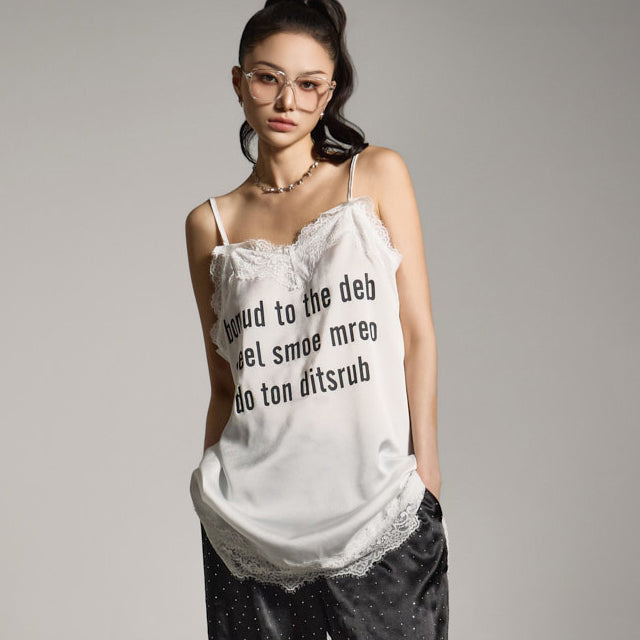 E3832 レースノースリーブトップ