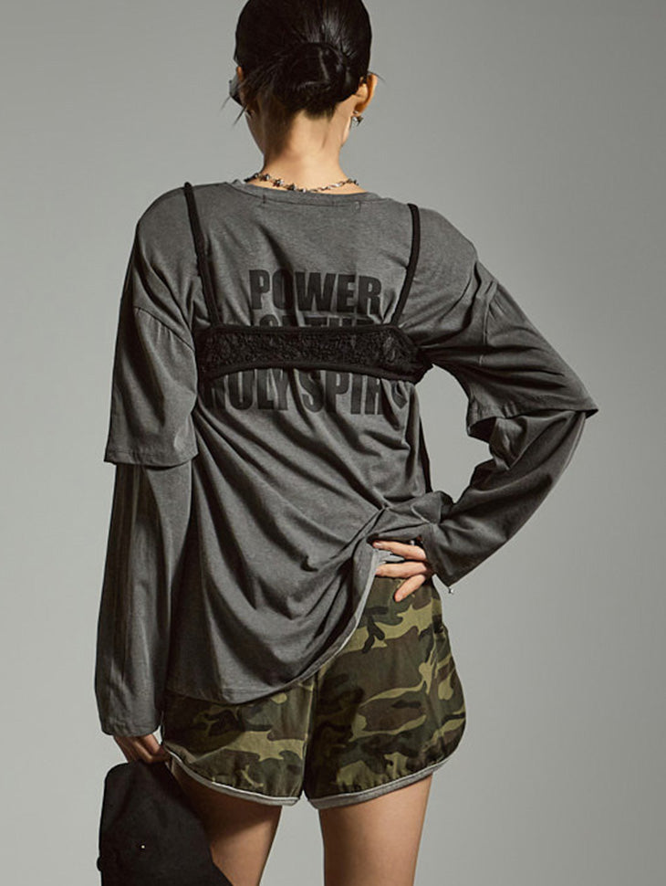 E3863 バックプリントTシャツ