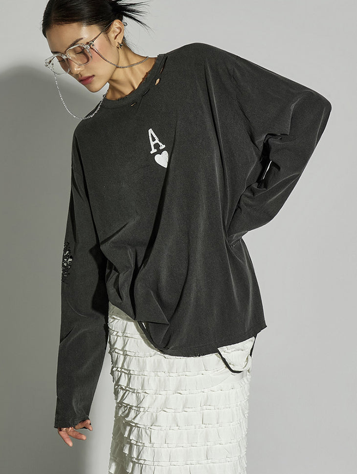 E4014 Vintage Printed Top