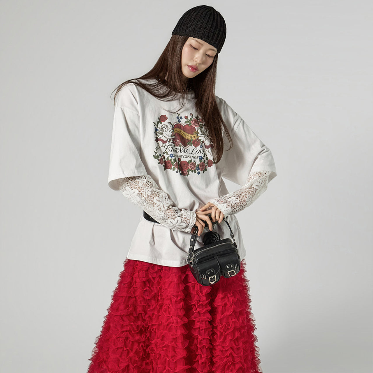 E4134 Lace Layered Top