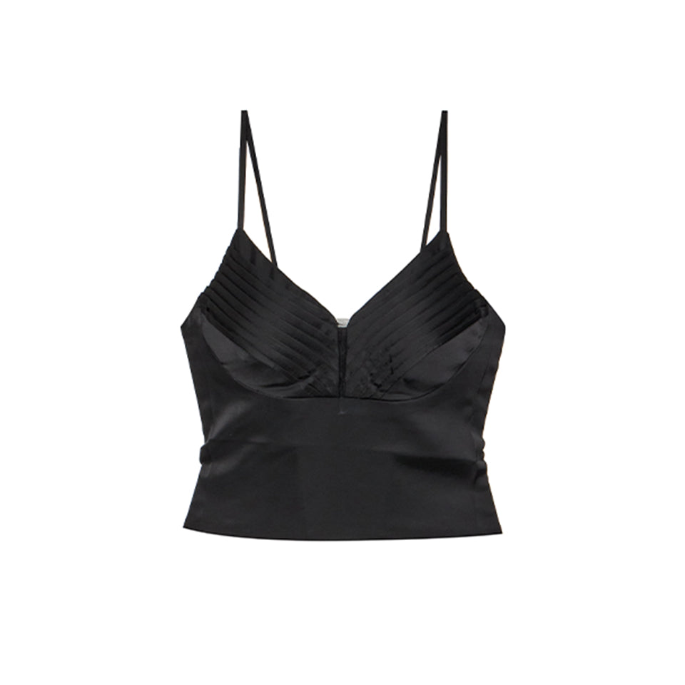 E4190 Pintuck Satin Sleeveless