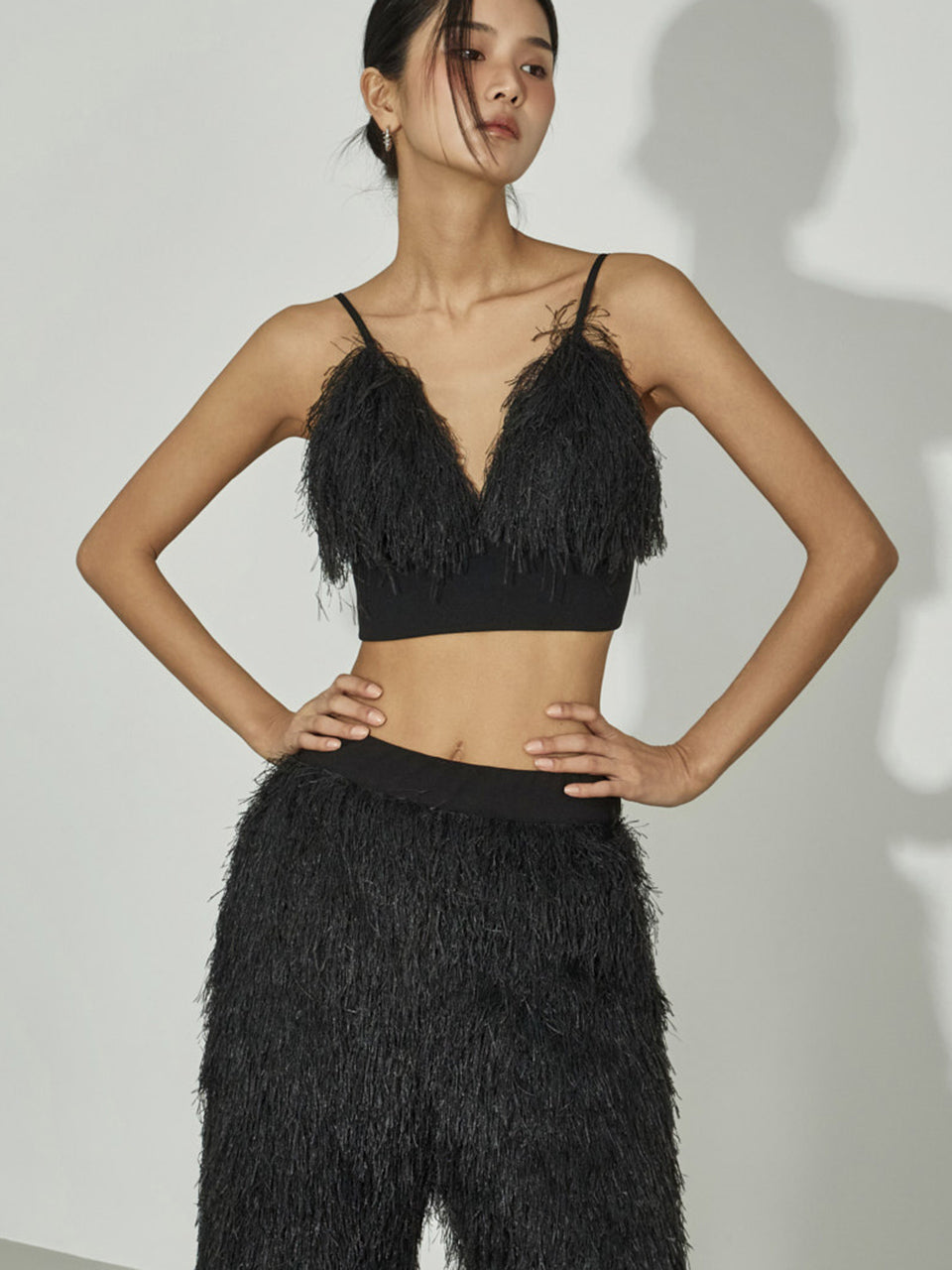 E9037 Fluffy Shaggy Sleeveless Top