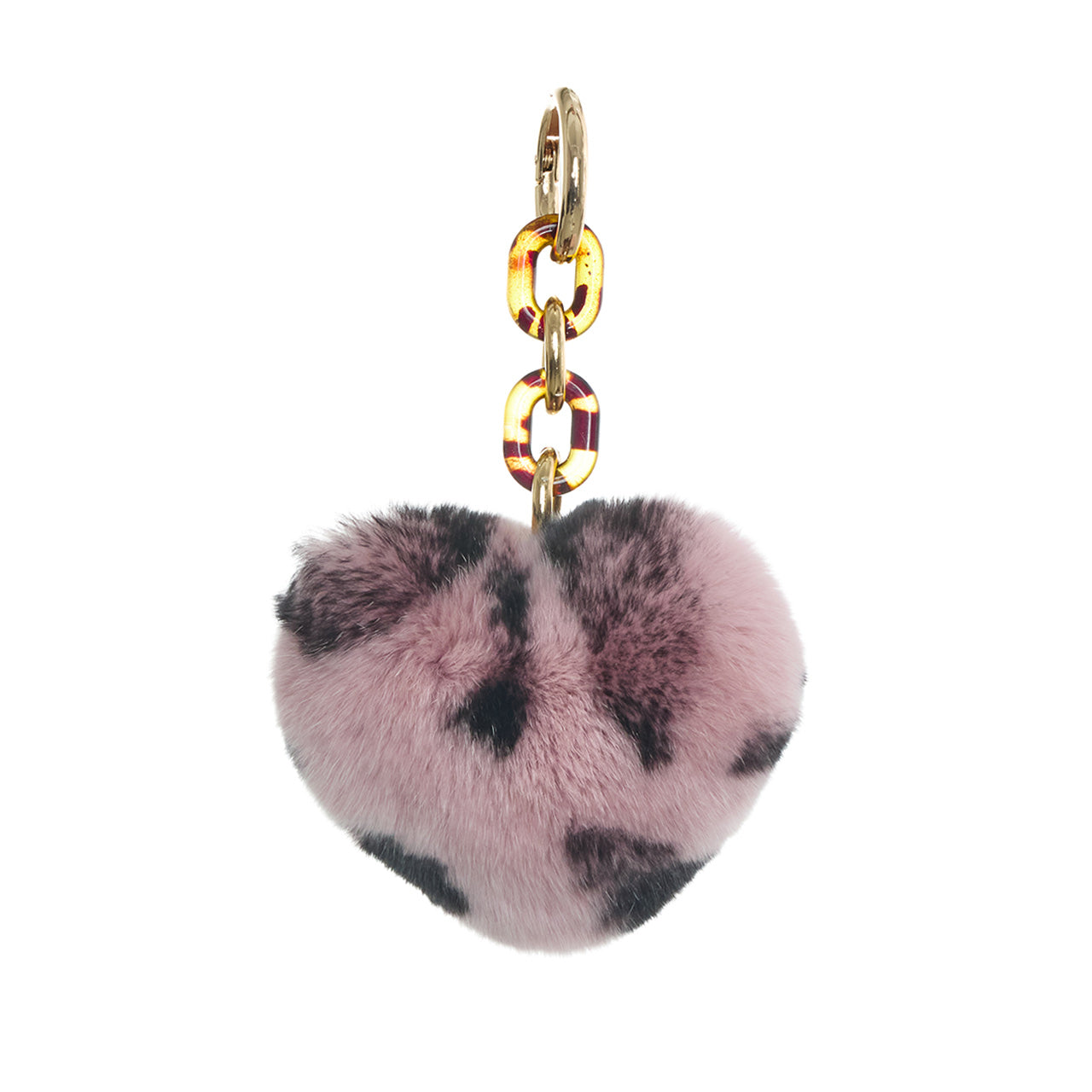 EC-252 Leopard Heart Fur Keychain