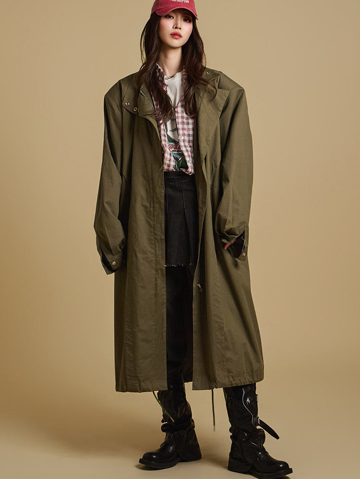 J2651 Long Field Jacket With Belt