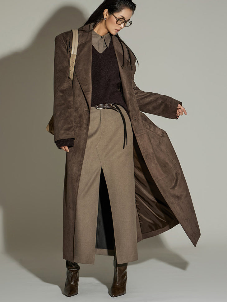 J2876 Suede Long Coat