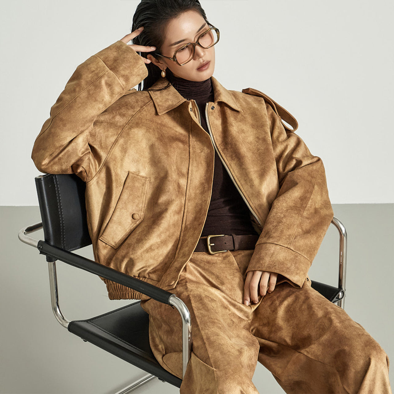 J2950 Suede Collar Jacket