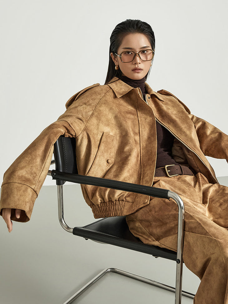 J2950 Suede Collar Jacket