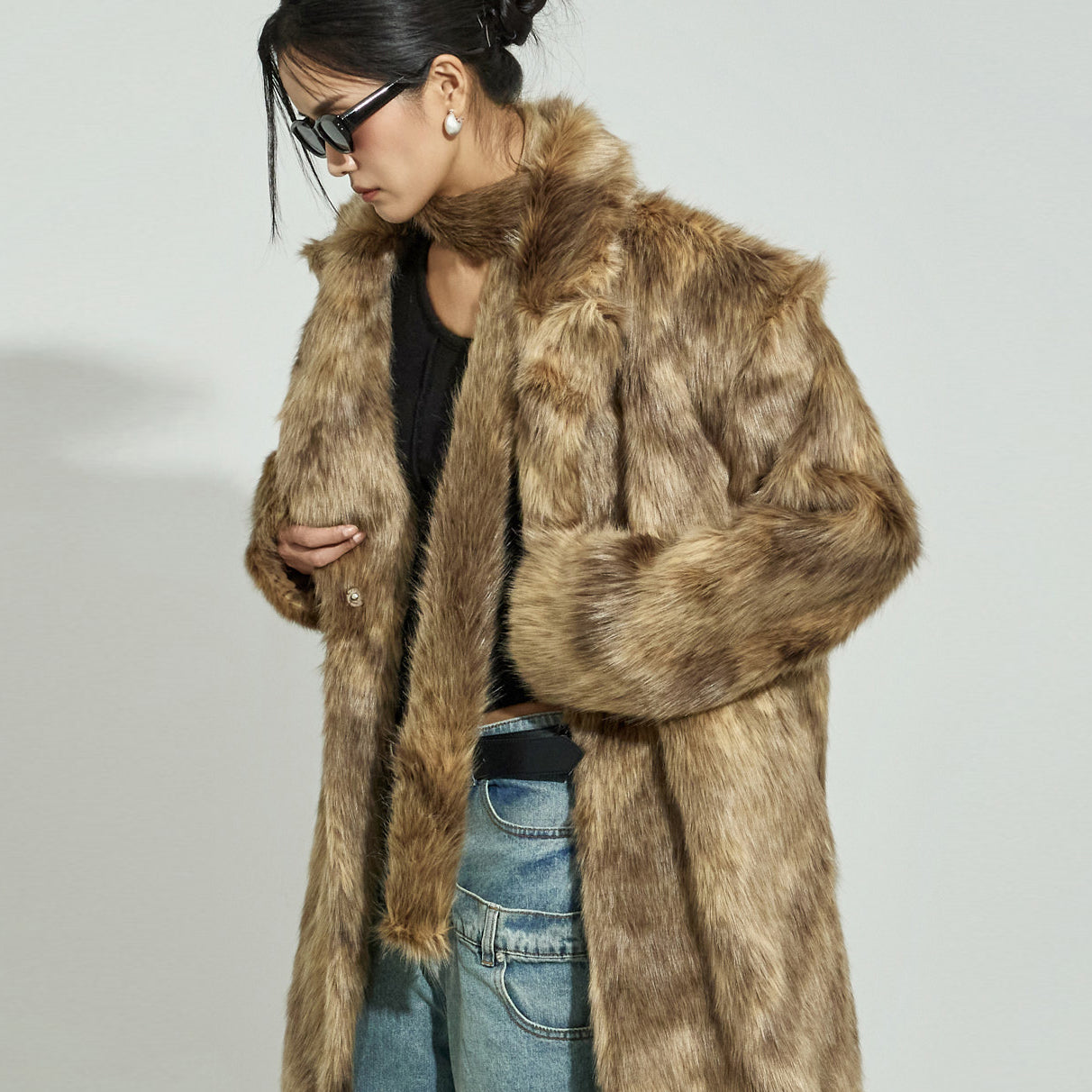 J2980 Fur Coat with Strap