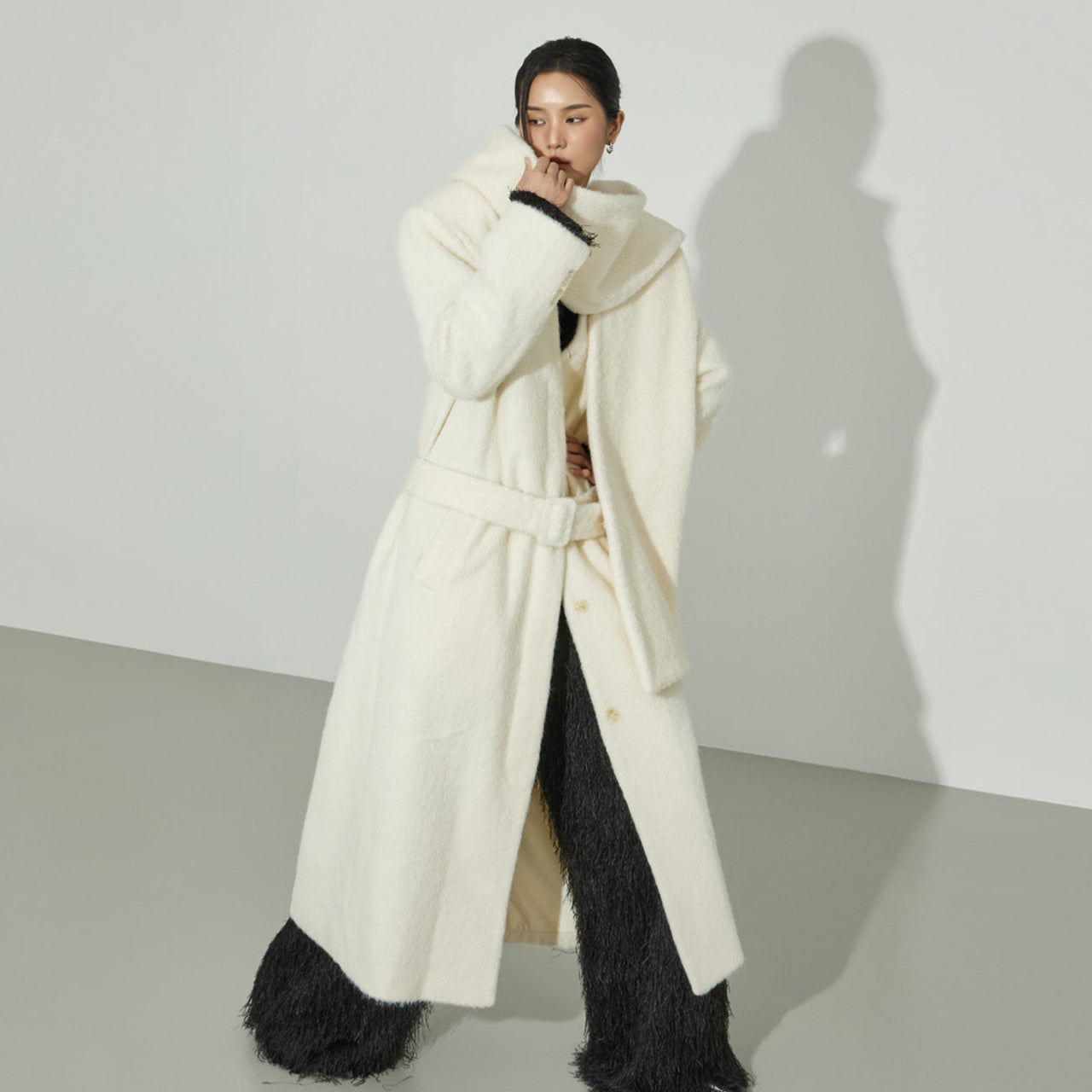 J2981 Hooded Coat with Strap