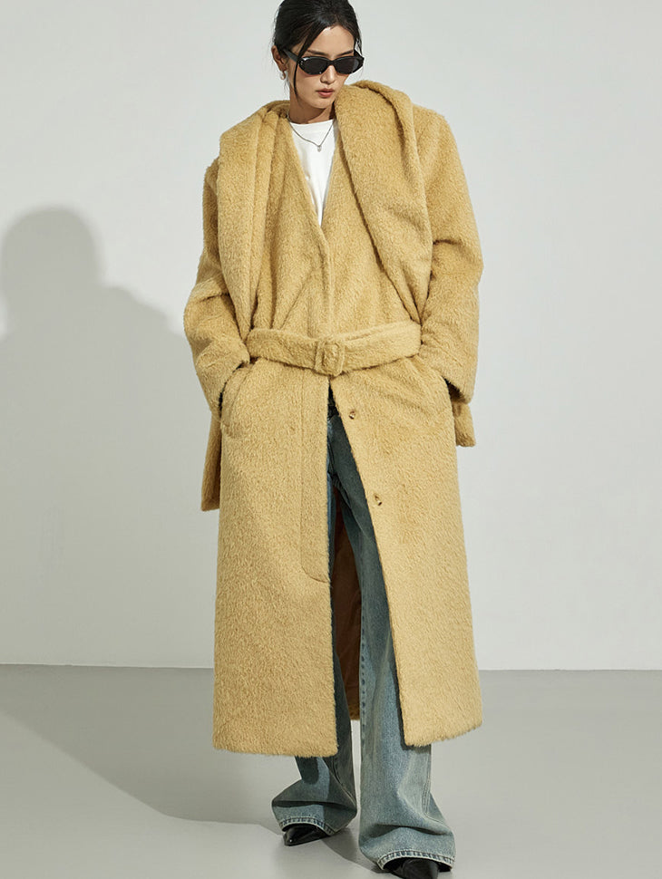 J2981 Hooded Coat with Strap