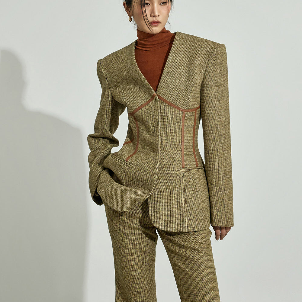 J2982 Corset Line Wool Jacket