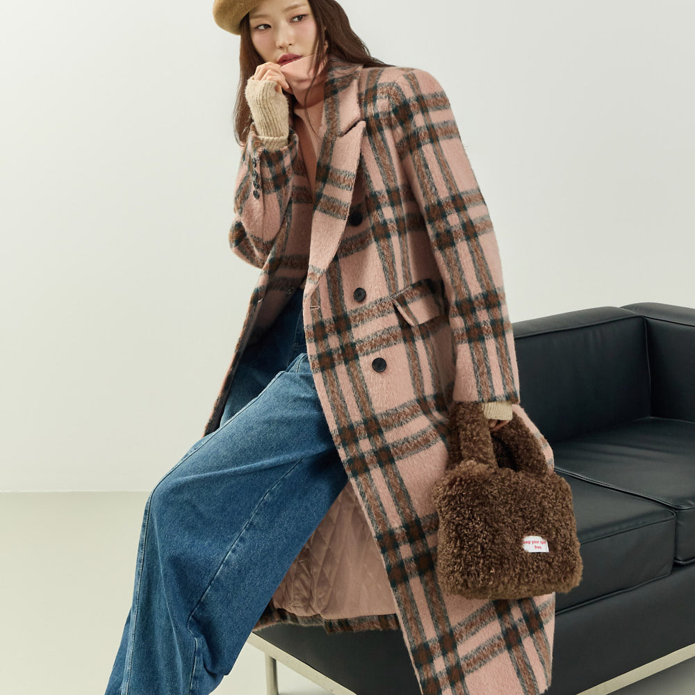 J3056 Check Long Coat