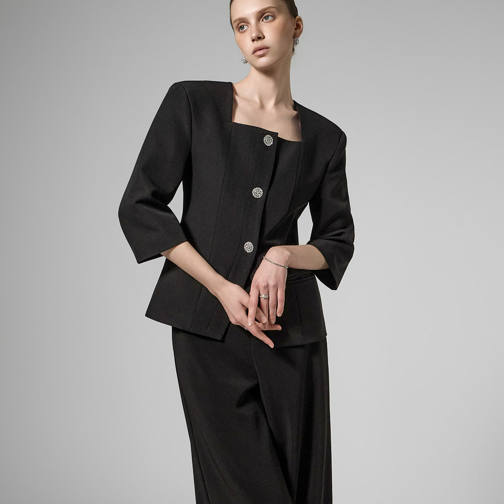 J3114 Cubic Button Jacket