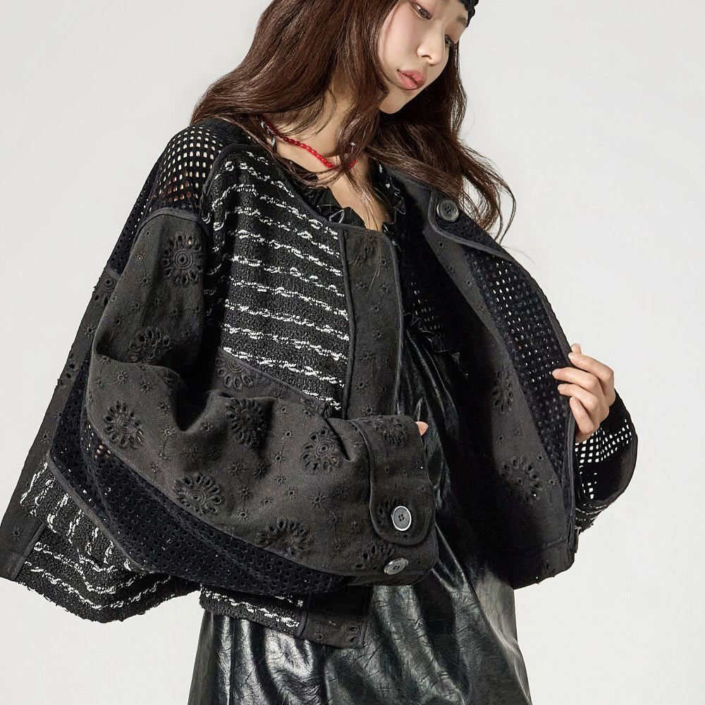 J3154 Eyelet Contrast Jacket