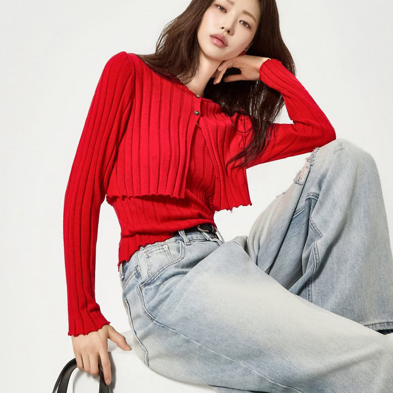 J3167 スリーブレスカーディガンセット