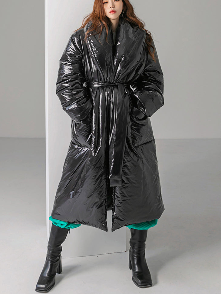 J9094 Padded Jacket With Belt