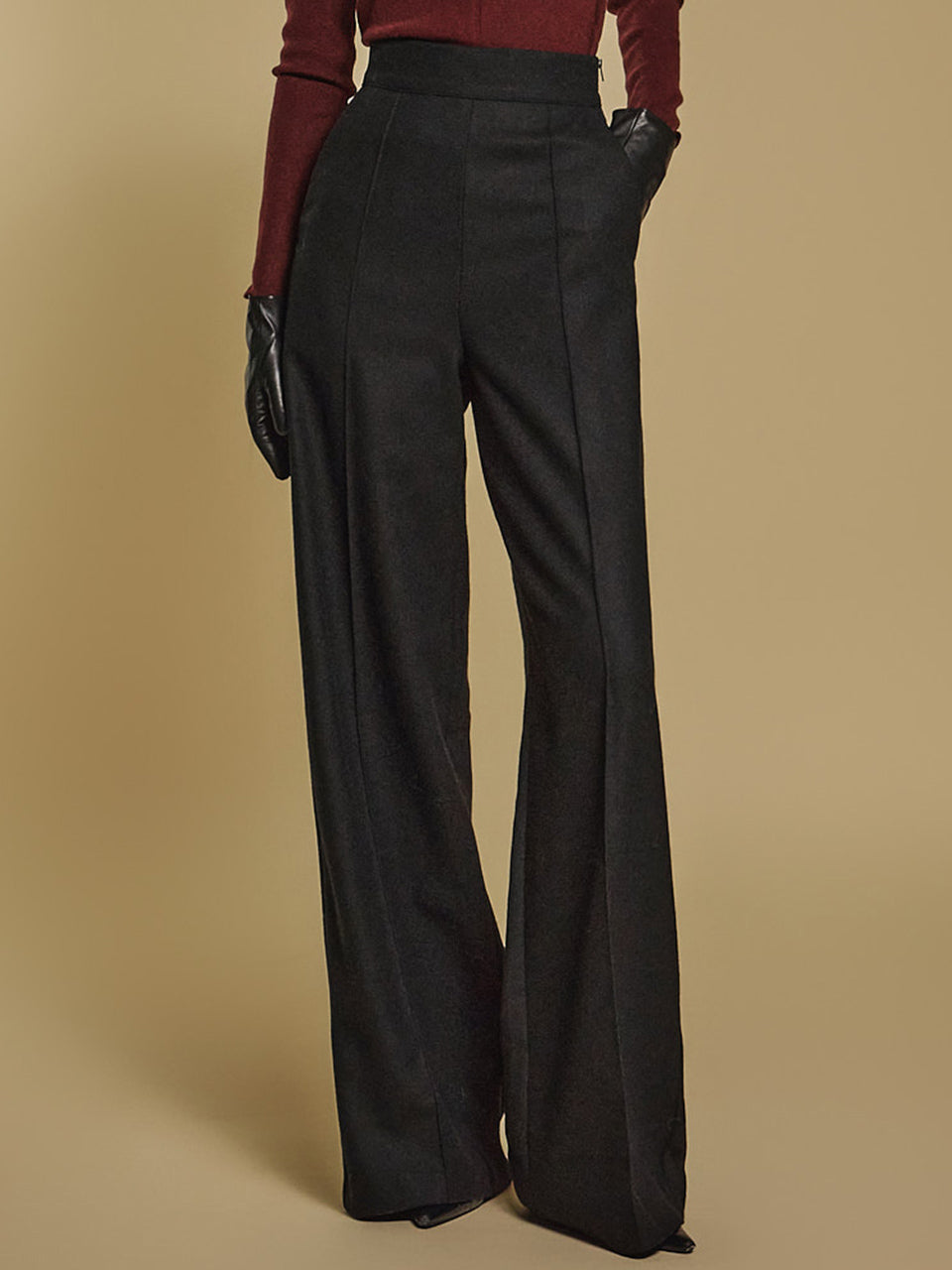 P9159 Pintuck wool Slacks