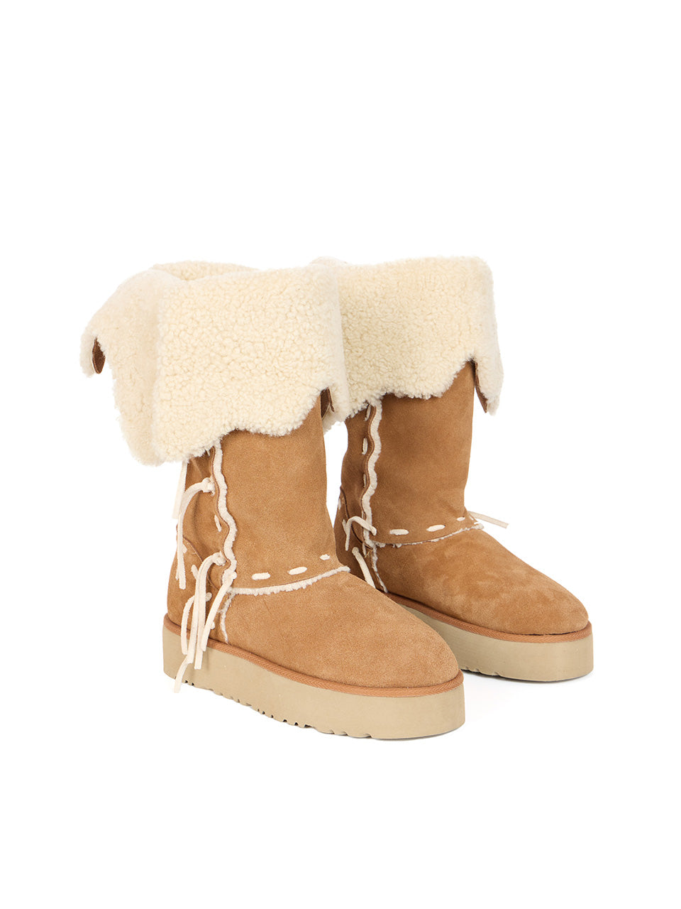 AR-3382 Suede Fur Middle Boots