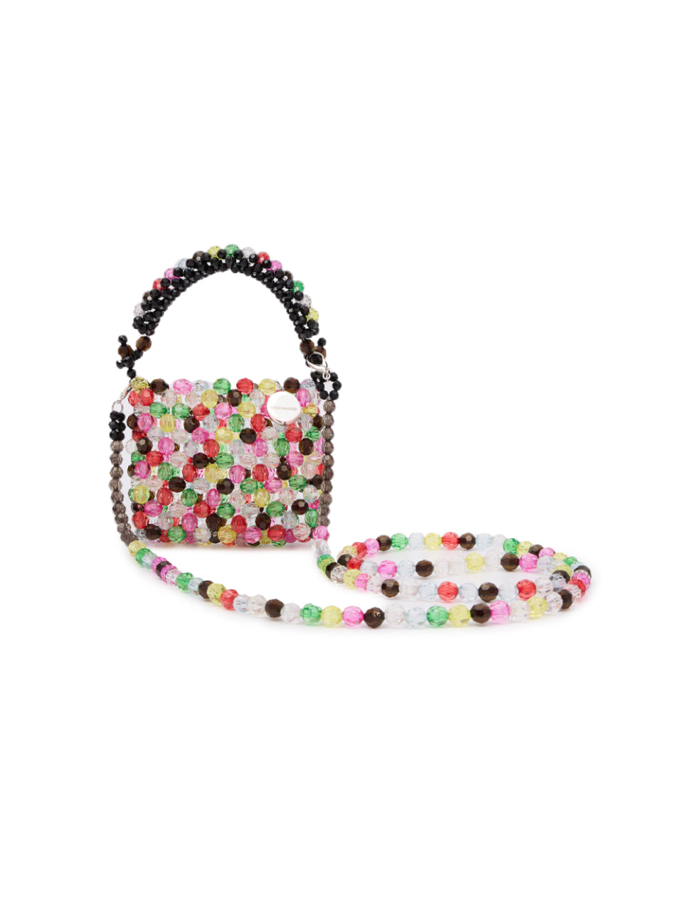 A-1598 Beads Mini Cross Bag <BR>*HAND CRAFTED*