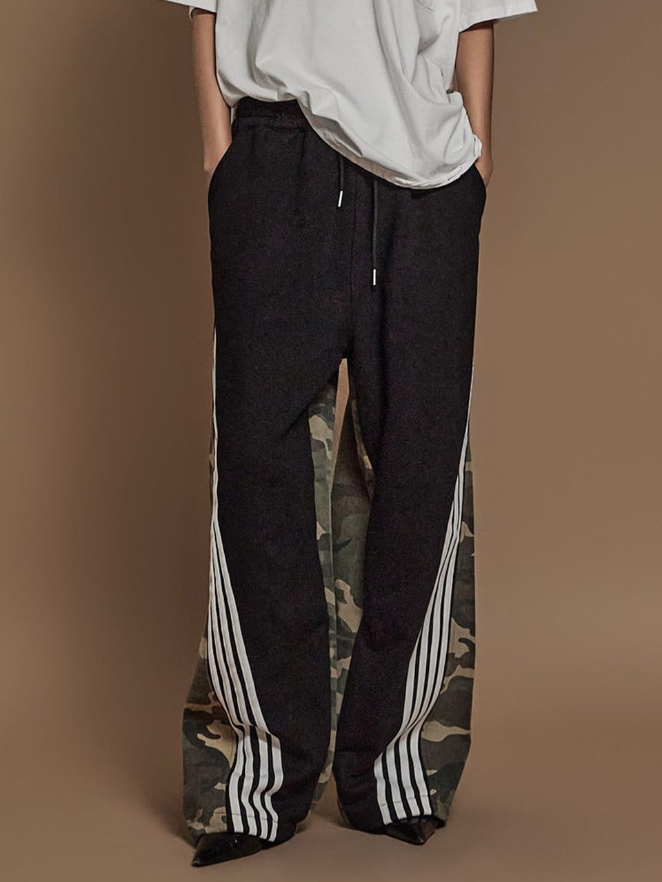 P3304 Pattern Color Contrasting sweat Pants