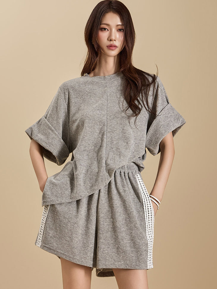 E3505 Terry Asymmetrical Top