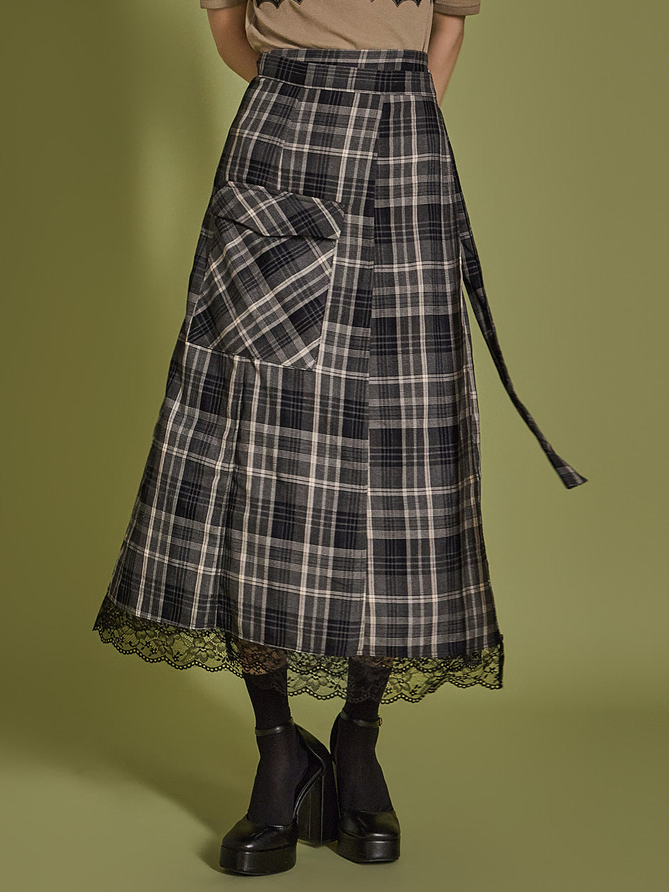 SK2830 Plaid Wrap Skirt