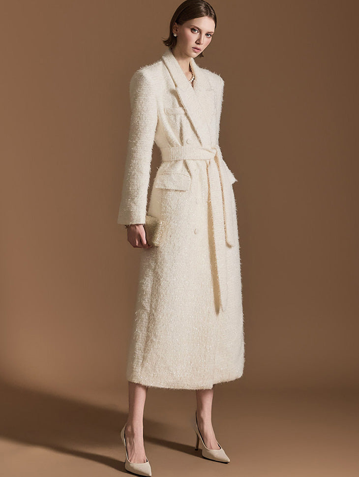 J2594 Bouclé Coat With Belt