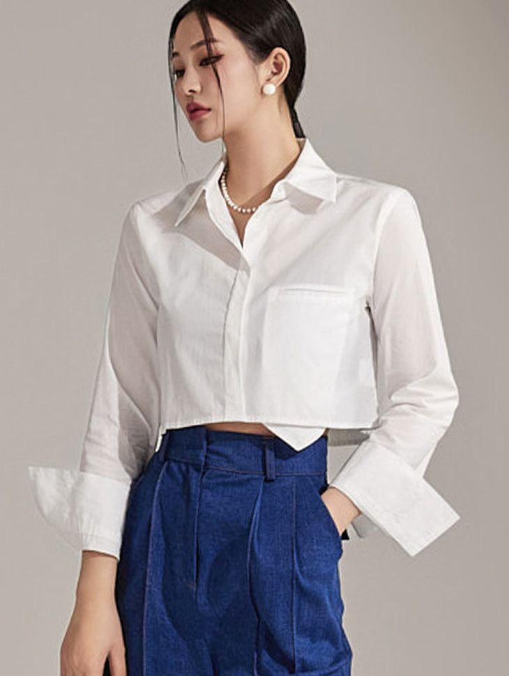 S601 Slim Crop Shirt