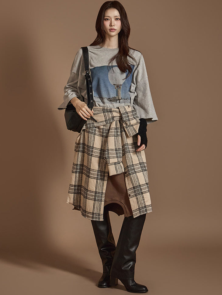 SK2857 Fleece-lined Layered Skirt