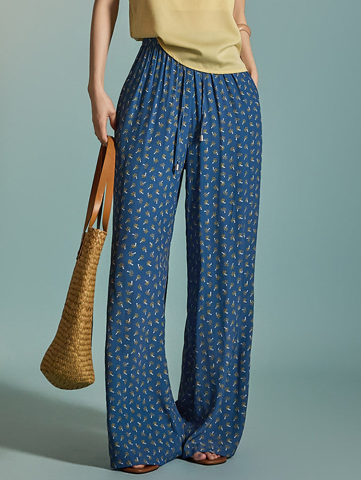 P3225 Flower Pattern Drawstring Pants