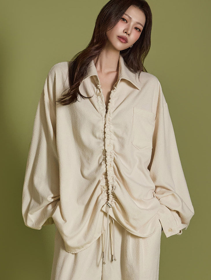 S686 Shirring String Shirt