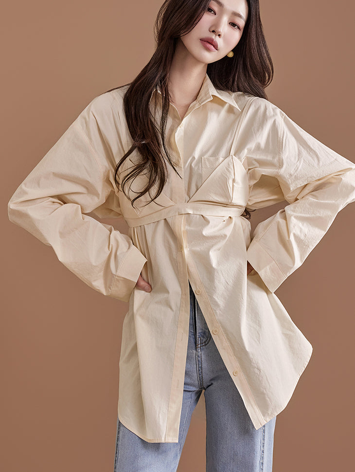 S618 ビスチェシャツセット