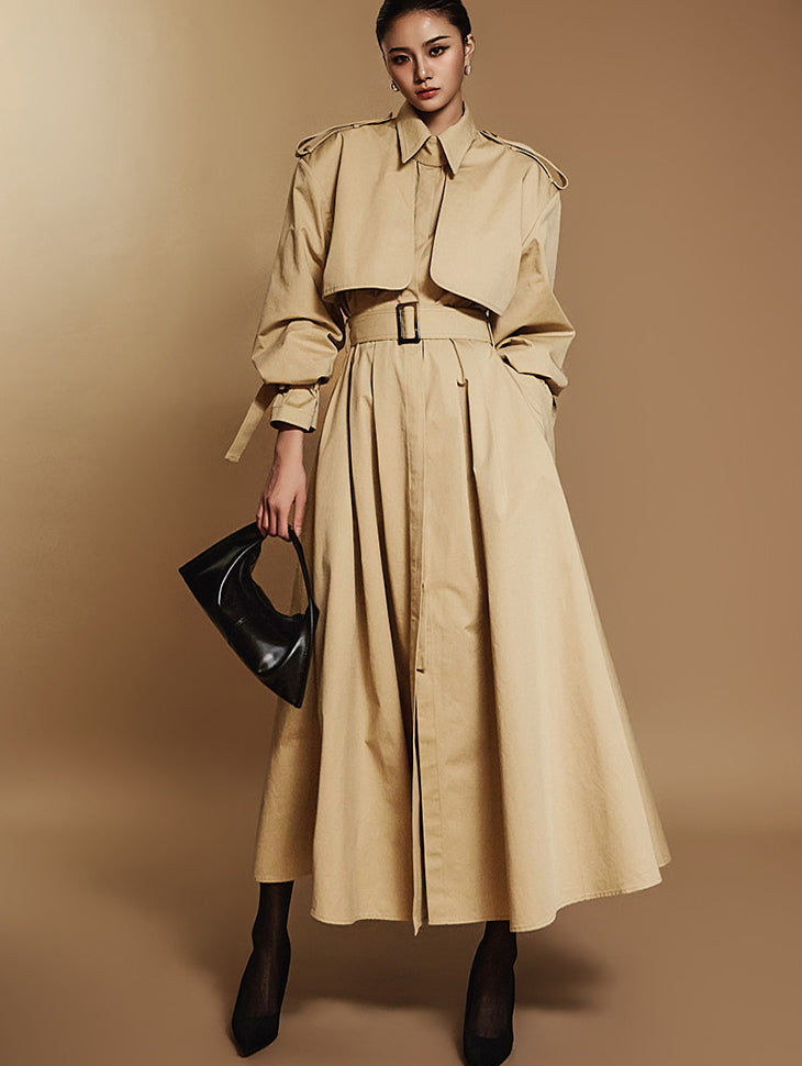 D9505 Belt Set Trench Dress