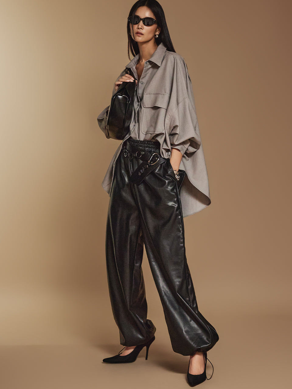 P3257 Multi-way Leather Pants