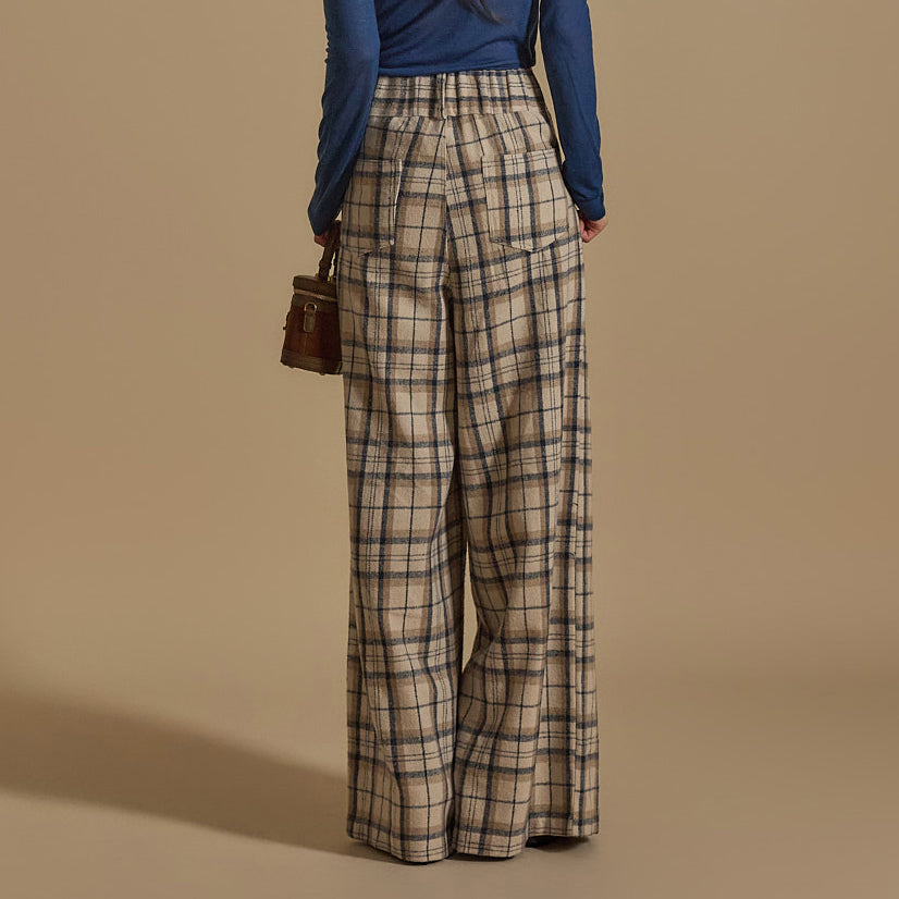 P3369 Wool Plaid Pants