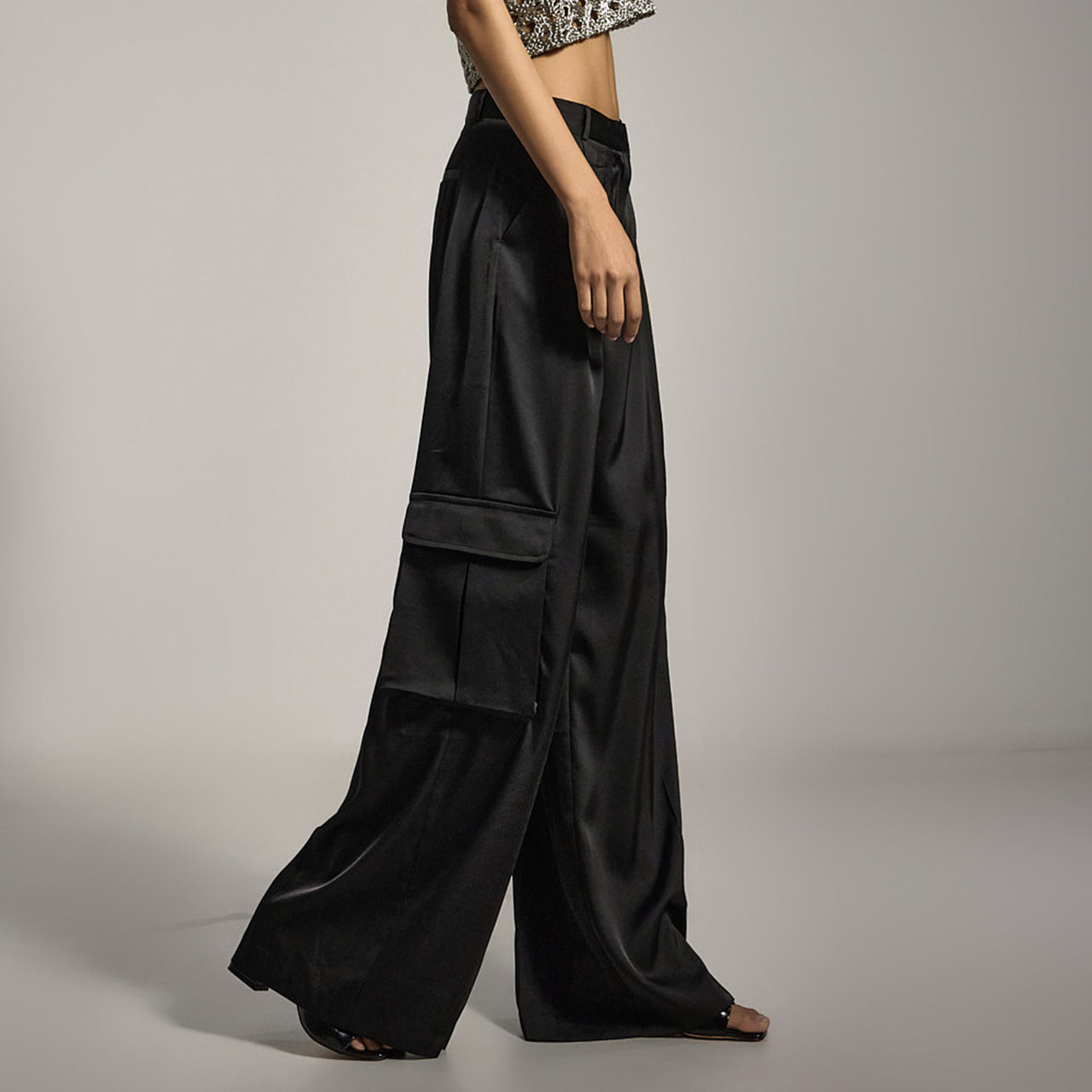 P3492 Satin Cargo Slacks