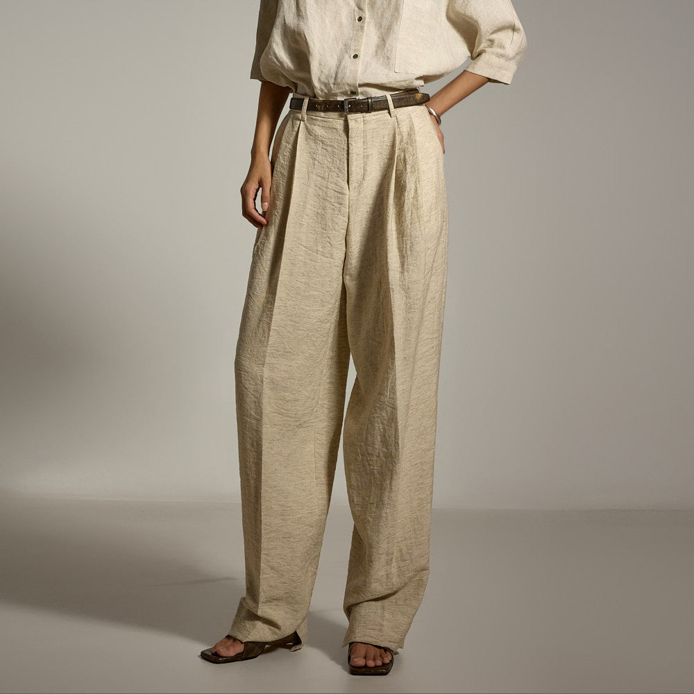 P3517 ピンタックスリットパンツ