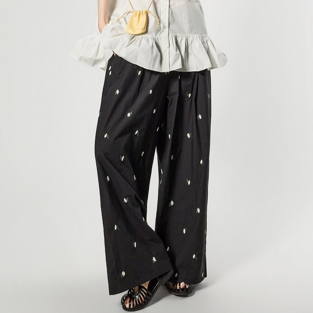 P3803 Flower Wide Pants