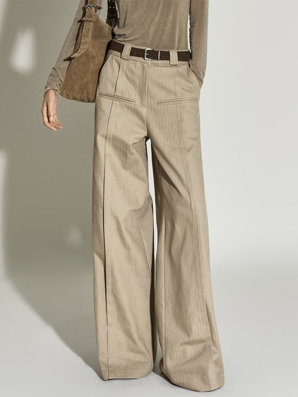 P9177 High-Waist Wide Slacks