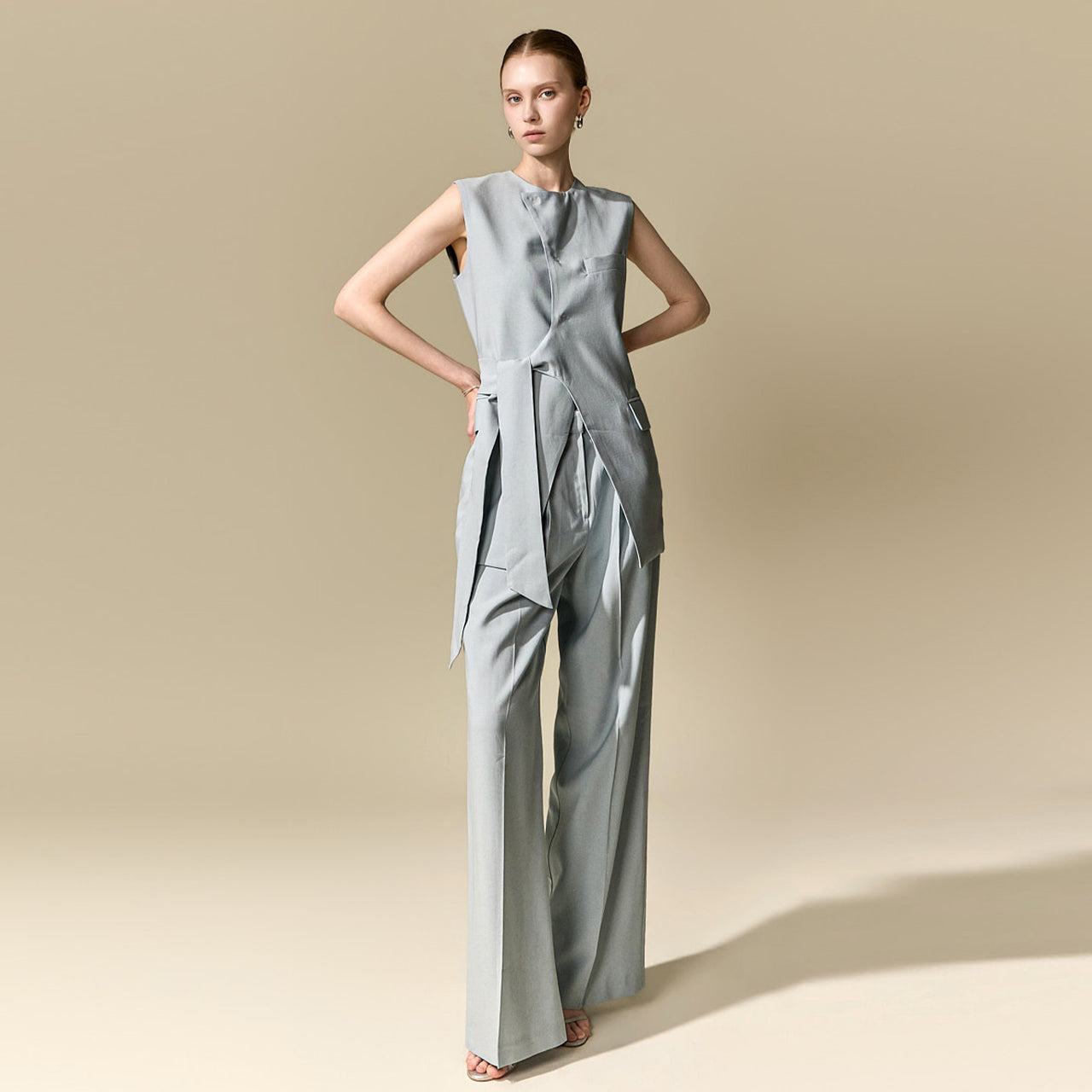 P9199 Linen Pintuck Slacks