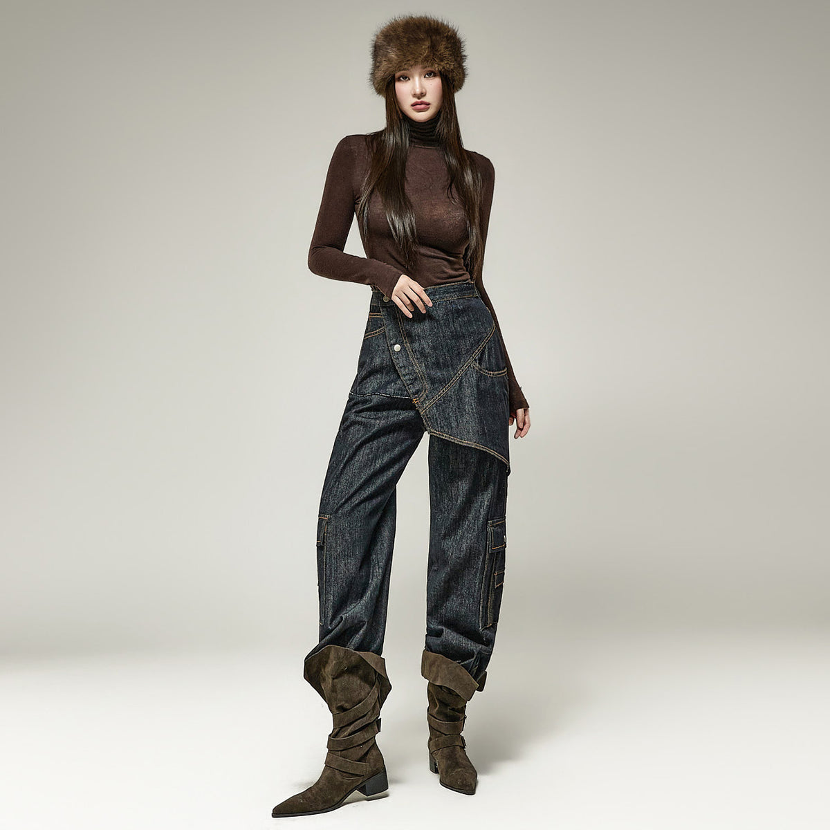PJ677 Layered Cargo Jeans