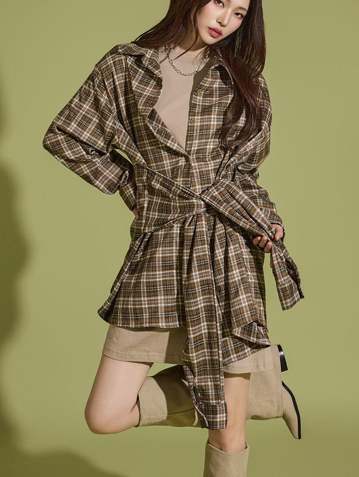 S663 Plaid Long Shirt