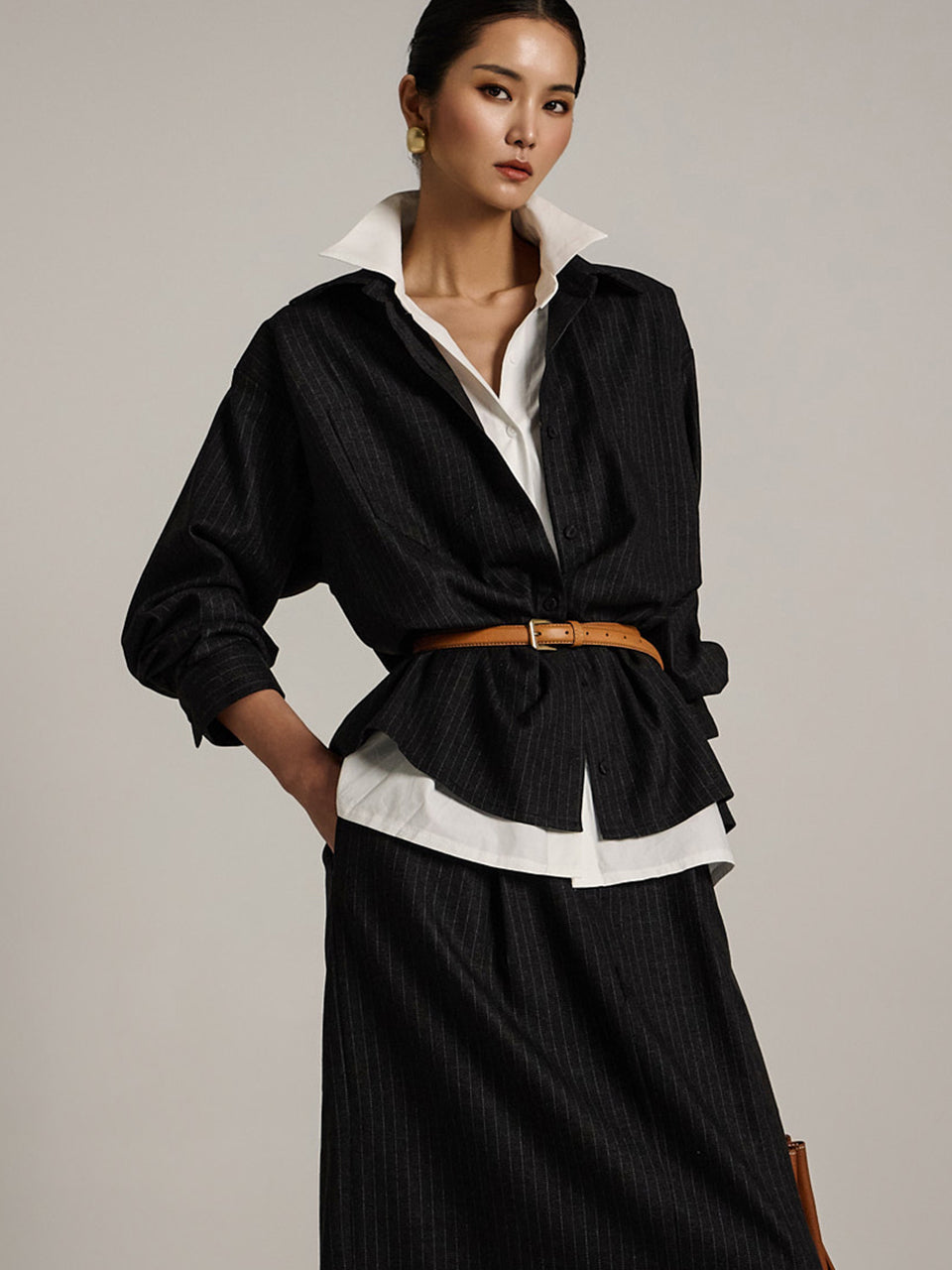 S721 Layered Shirt with Straps